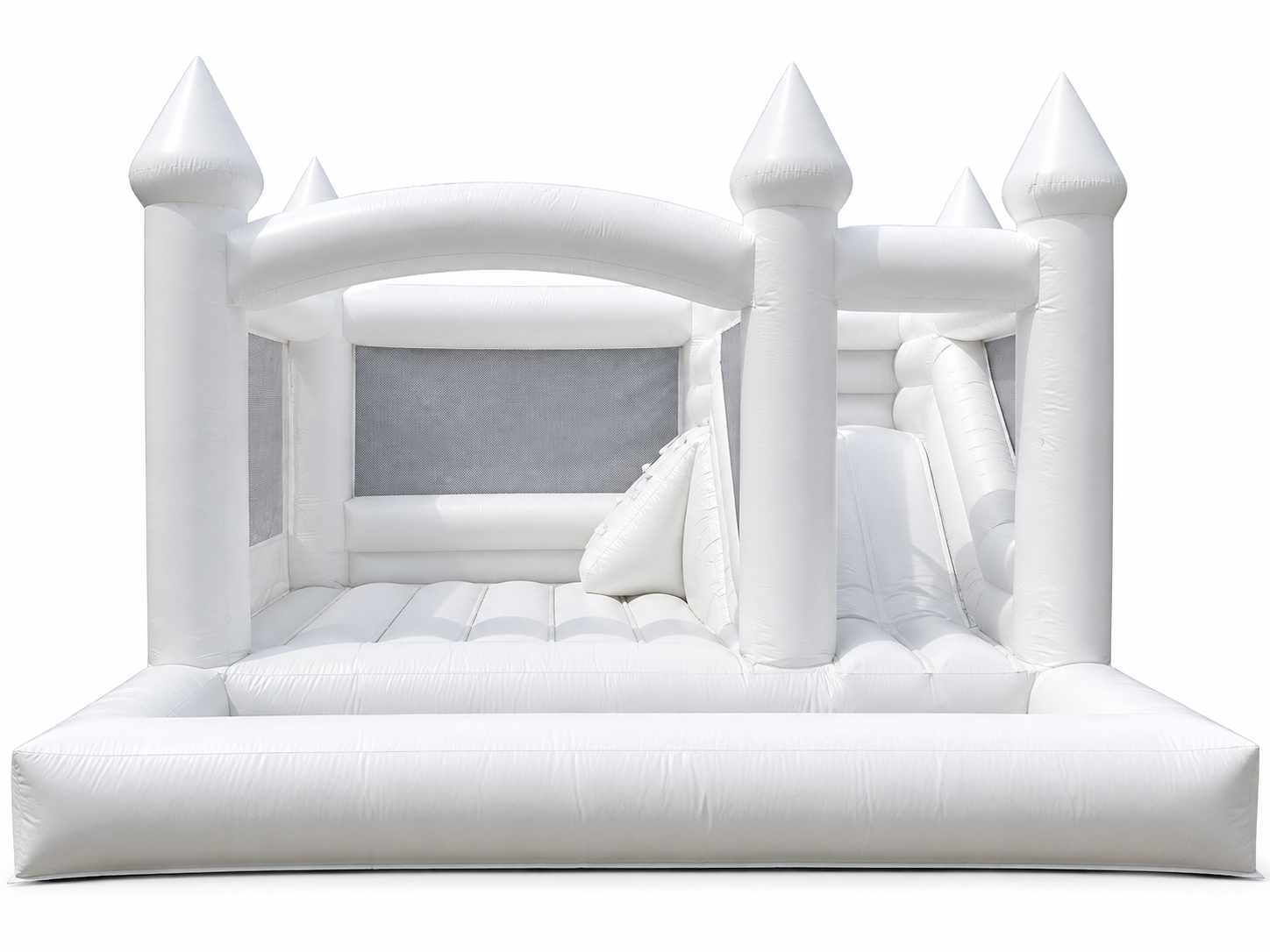15' White Bounce House Castle with Ball Pit & Slide